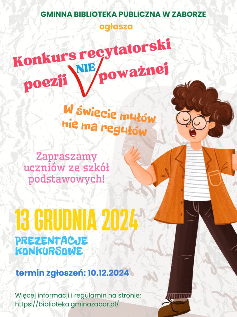 Plakat konkurs poezji niepoważnej